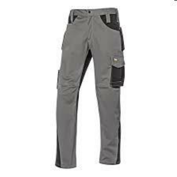 PANTALONE FUSION 100% COTONE ARDESIA/NERO 44