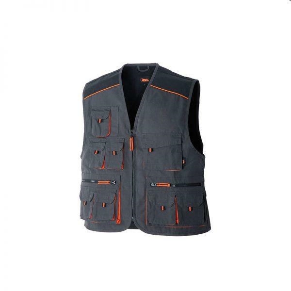 GILET CANVAS POLIESTERE COTONE GRIGIO/ARANCIO XL