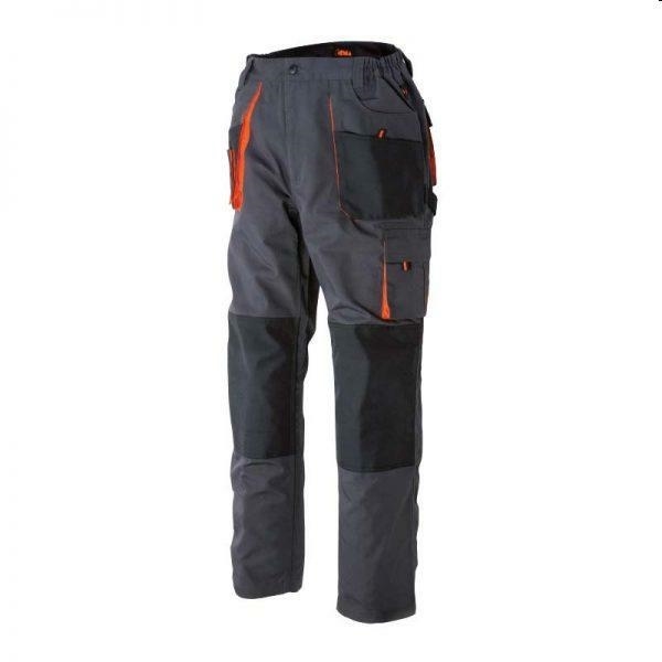 PANTALONE CANVAS POLIESTERE COTONE GRIGIO/ARANCIO M