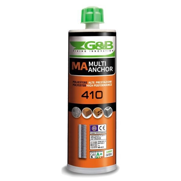 ANCORANTE CHIMICO GEB MA400 ML.410 C/1MISCELATORE POLIESTERE